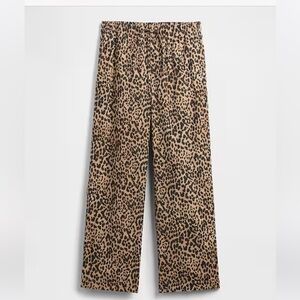 GAP Factory Leopard Print Wide Leg Pants